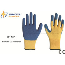 10g Meta-Aramid Fibre Latex Crinkle Heat&Cut Resistance Safety Work Glove (K1101)